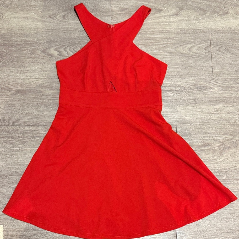 Lulus Women’s Vibrant Red Skater Dress